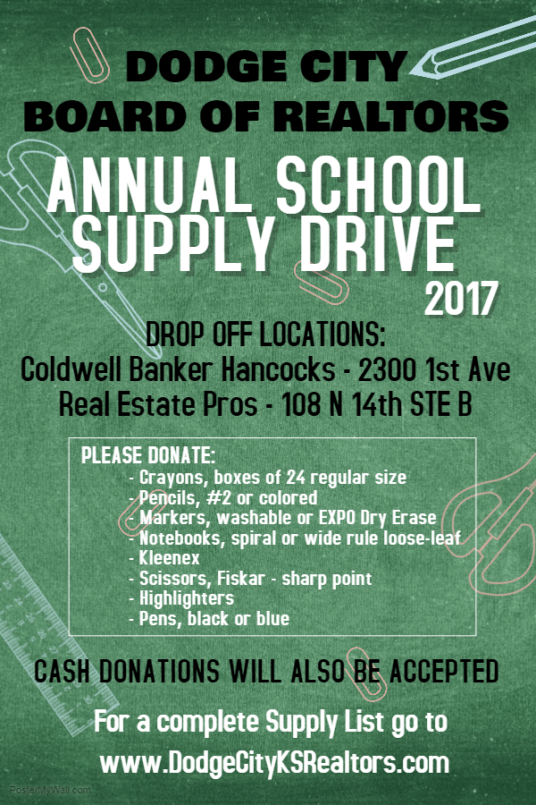 Annual SCHOOL SUPPLY DRIVE Poster